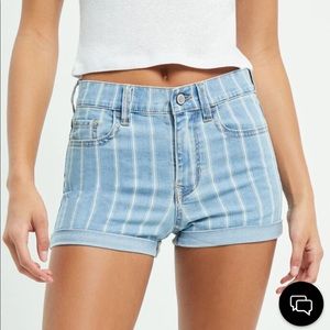 PacSun Striped Denim Mid-rise Shorts